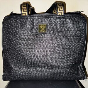 Versace Black Textured Bag